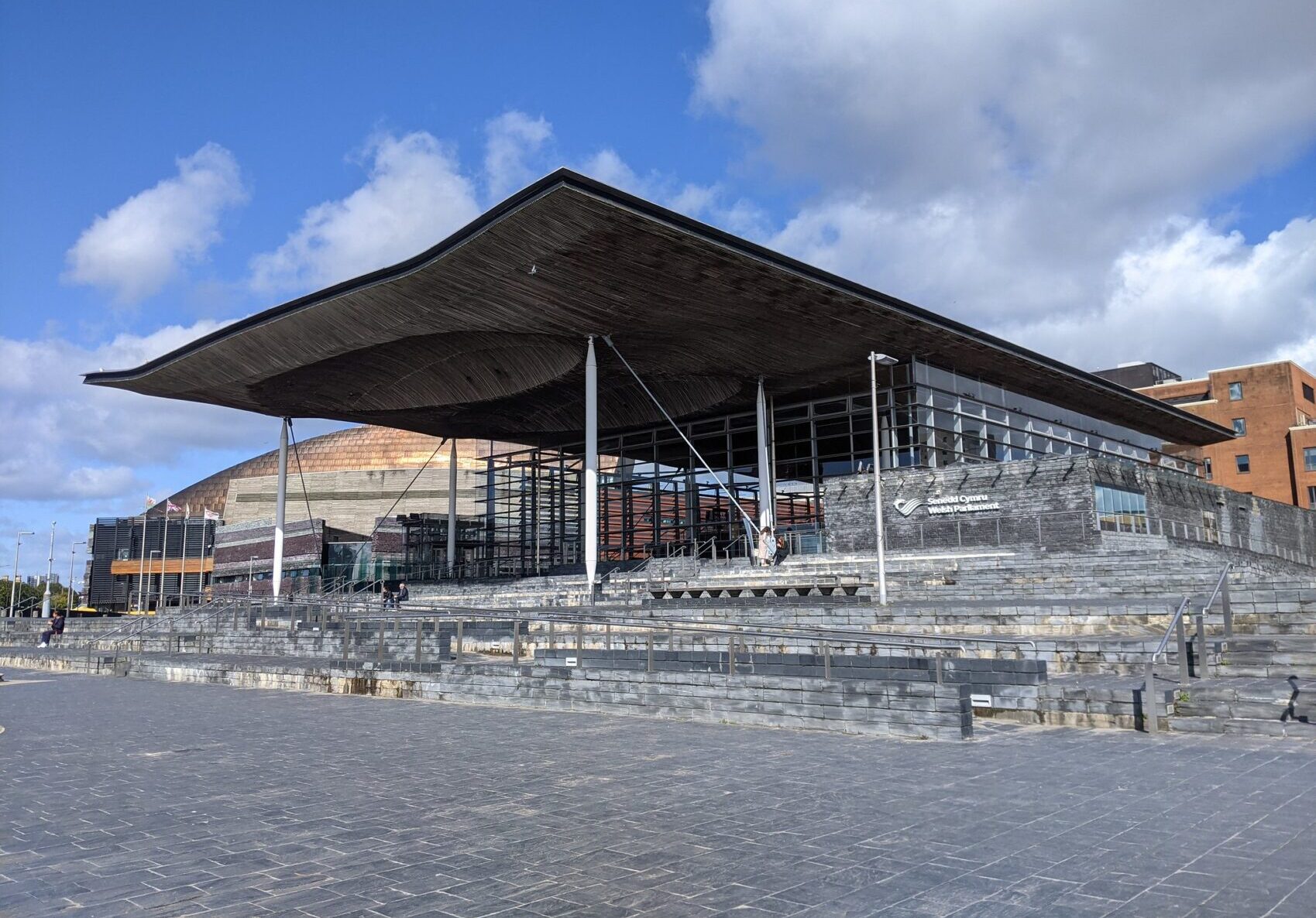 A picture of the Senedd, seen from afar